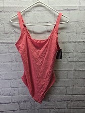 Auden Women's 4-Way Luxe Stretch Fully Lined Bodysuit, Size S Coral