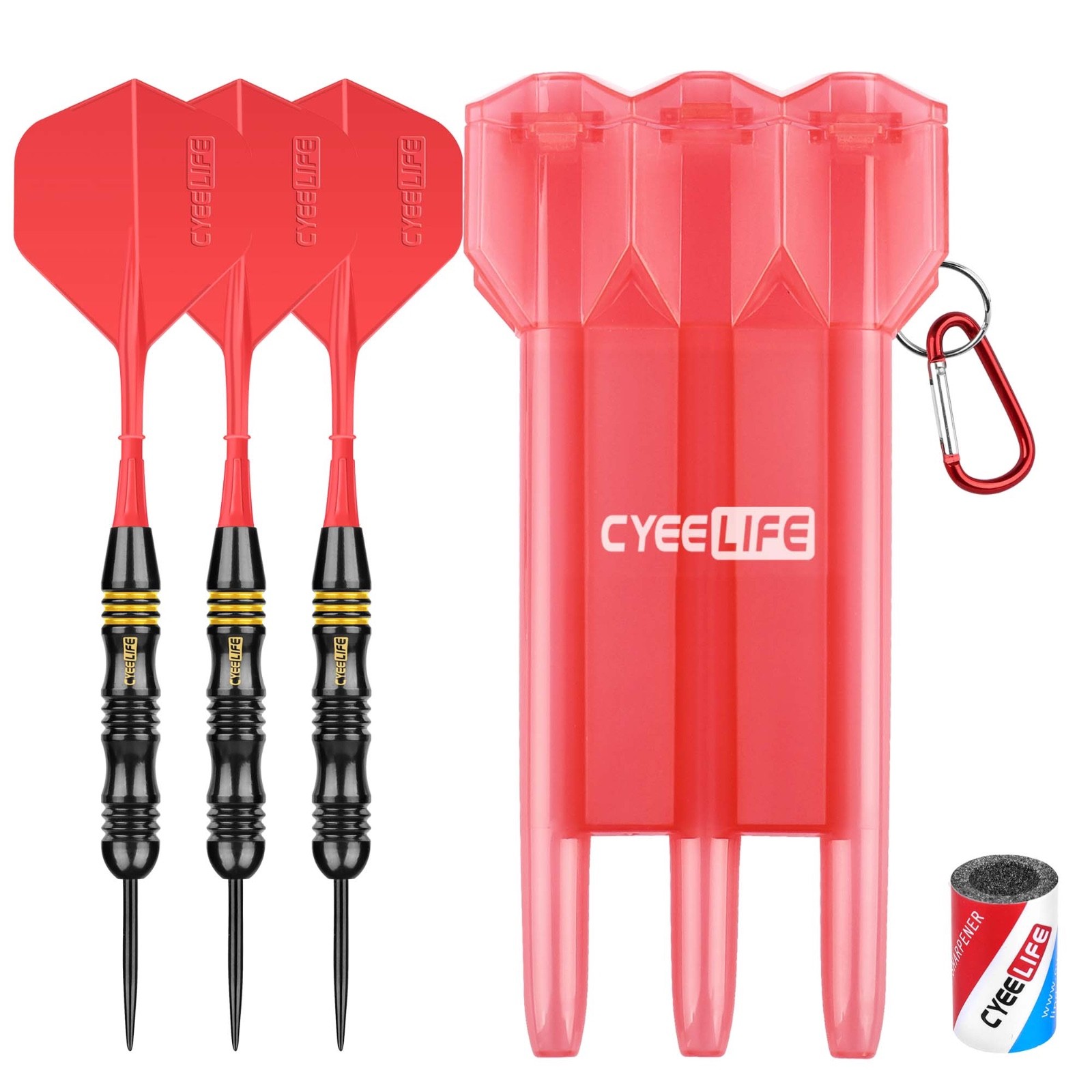 CyeeLife Professional 24g Steel Tip darts Set with Carrying Case