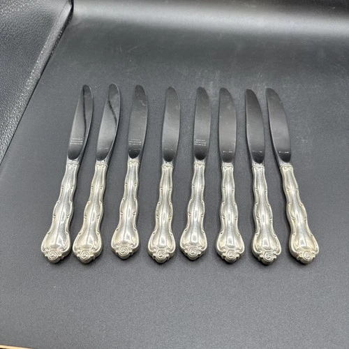 Lot Of 8 Gorham Sterling Handle Dinner Knife Set 8 3/4” 594g Total