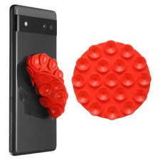 5 Pack Suction Phone Case, Round Double-Sided Suction Phone Grip, Red