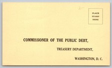 1939 Treasury Dept. Commissioner Public Debt Mailing List Postcard