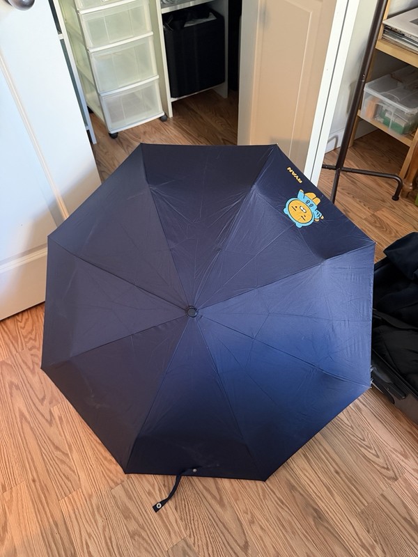 Kakao Friends Ryan Black Standard Umbrella Polyester Solid Wrist Strap