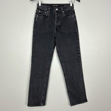 Aritzia Denim Forum Arlo Hi-Rise Straight Jeans Women  s Size 25 Faded Black