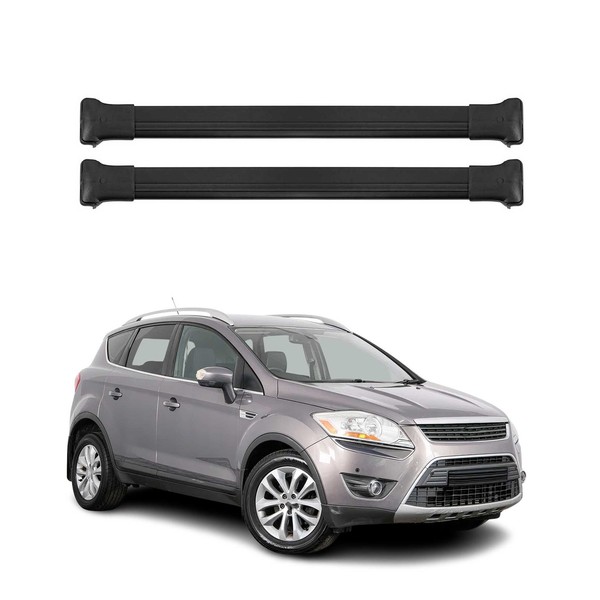 DachträGer GrundtäGer FüR Ford Kuga I 2008-2012 75Kg Aluminium Schwarz 2 Tlg-image