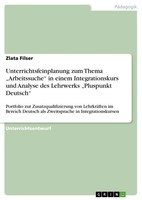 Unterrichtsfeinplanung Zum Thema Arbeitssuche In Einem Integrationskurs Und...