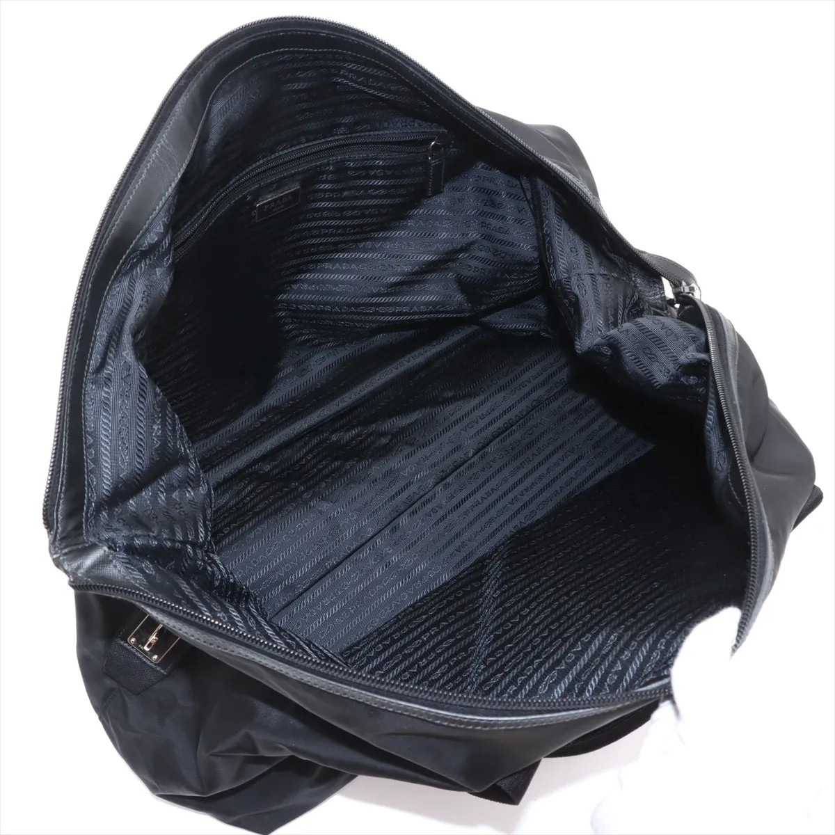 Prada Tessuto & saffiano nylon x leather Boston bag Black VA0796 thumbnail 7