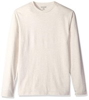 Herren Langarmshirt M Haferbeige Meliert, Schmale Passform, Amazon Essentials