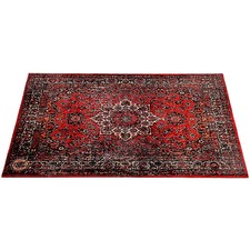 DRUMnBASE Vintage Persian-Style Stage Rug Original Red 4.26 x 3 ft.