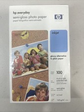 Genuine HP Everyday Photo Paper 100 Sheets 4x6 Semi Gloss SEALED 6.5mil 10x15 cm