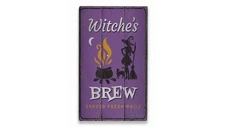 WItchs Brew Rustic Distressed Sign, Personalized Wood Sign