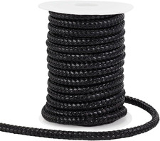 10 Yards round Braided Leather Cord, 8Mm Leather Rope Black Jewelry Craft Cord T