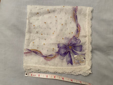 Gorgeous Nina Ricci Women Handkerchief w/Lace Trim 100 Cotton 16"x16" Brand New