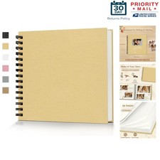 8x8 Scrapbook Photo Album 60 Page Decorative Kraft Paper Memory Book for 4x6 Pic