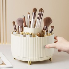 360 Degree Rotating Makeup Brush Holder Organizer Detachable Design 5 Slot Ma...