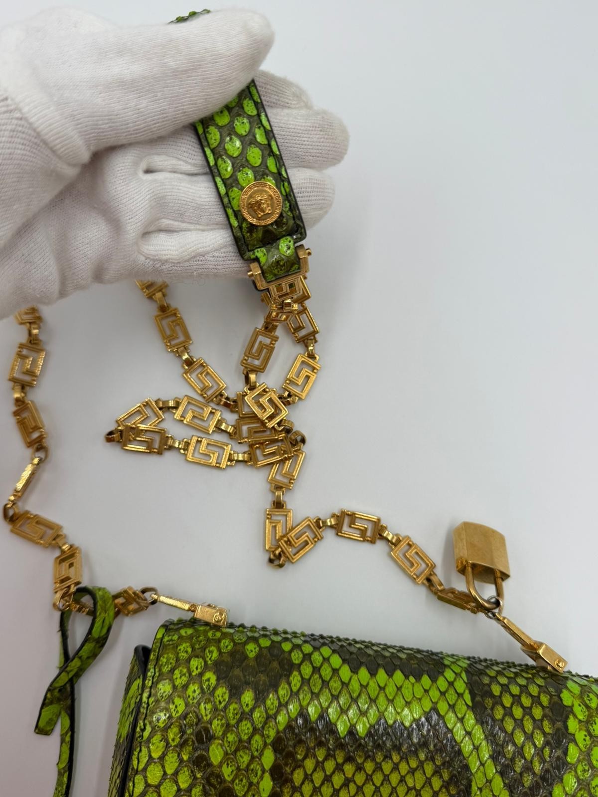 VERSACE ICON TRIBUTE GREEN PYTHON MINI BAG - image 4