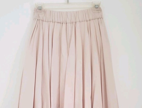 VICI Maxi Skirt Sz S Beige Linen Blend Pleated Waist Front Pockets Quiet Luxury - Picture 8 of 11