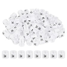100 Pcs Clothes Hanger Markers, Number 34 Tag for Clothing Hangers, White