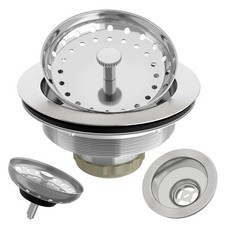 Kitchen Sink Drain 3-1/2 Inch Brushed Stainless Steel Sink Drain Strainer Ass...