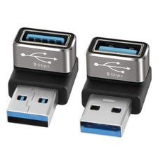 90 Degree USB 3.0 Adapter 2 Pack, Up and Down Right Angle USB TypeA Male to F...