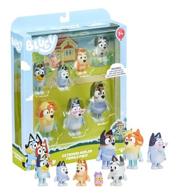 Bluey Extended Family Heeler 8 Pack Figure Set New in Package