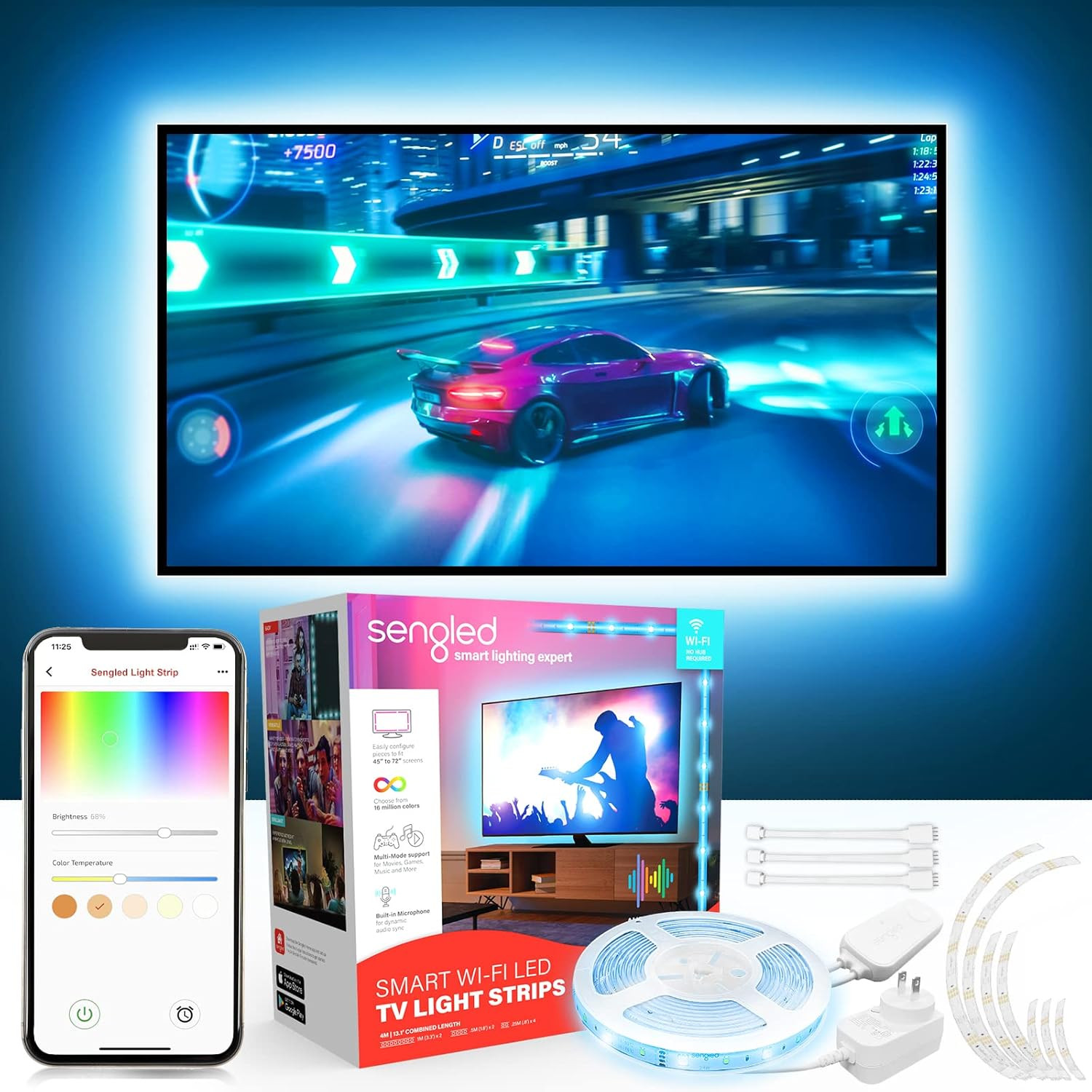 Sengled Smart TV LED Backlights for 45-75 inch 1 Count (Pack of 1), White-image