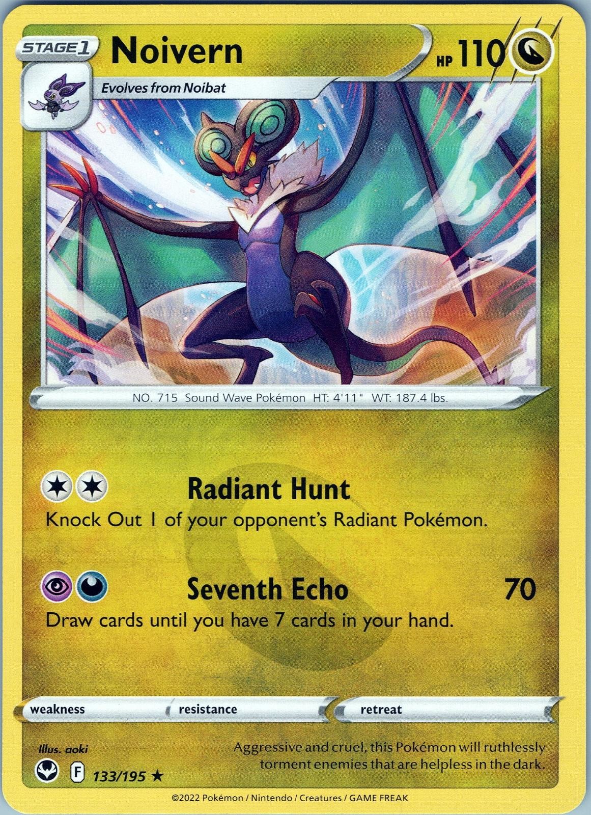 Noivern 133/195 Rare Silver Tempest Pokemon Near Mint