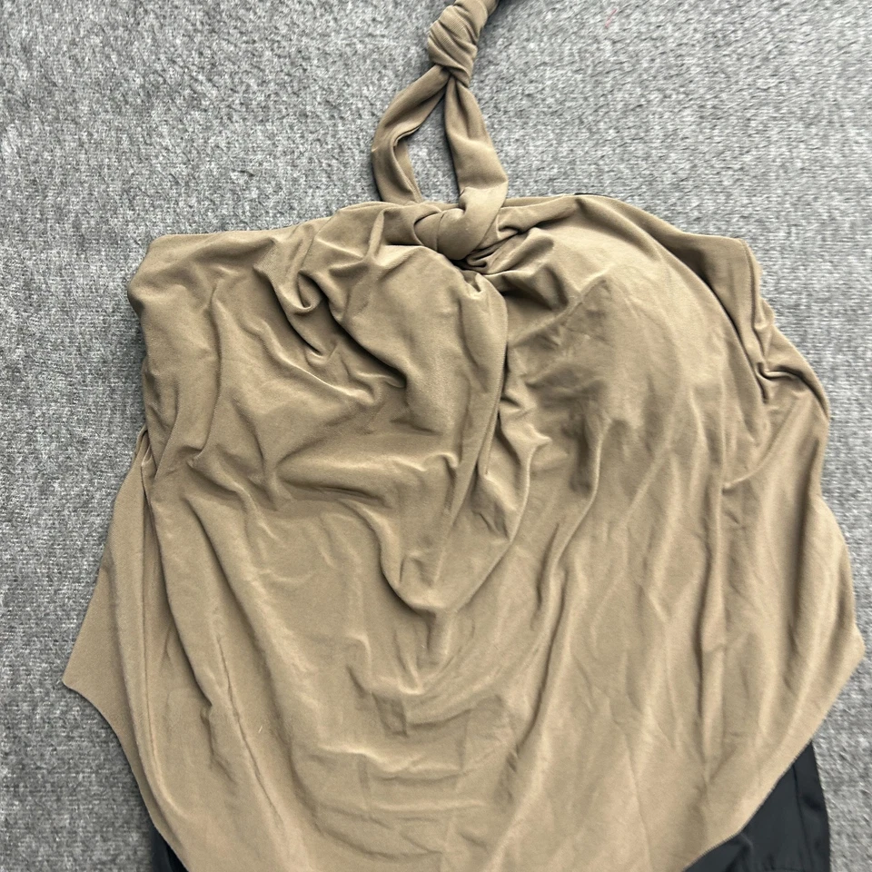 Traje de baño halter Venus de una pieza talla 14 acanalado negro topo Foto 3 de 4