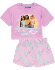 Barbie Pink Short Sleeve Short Leg Pyjama Set Girls