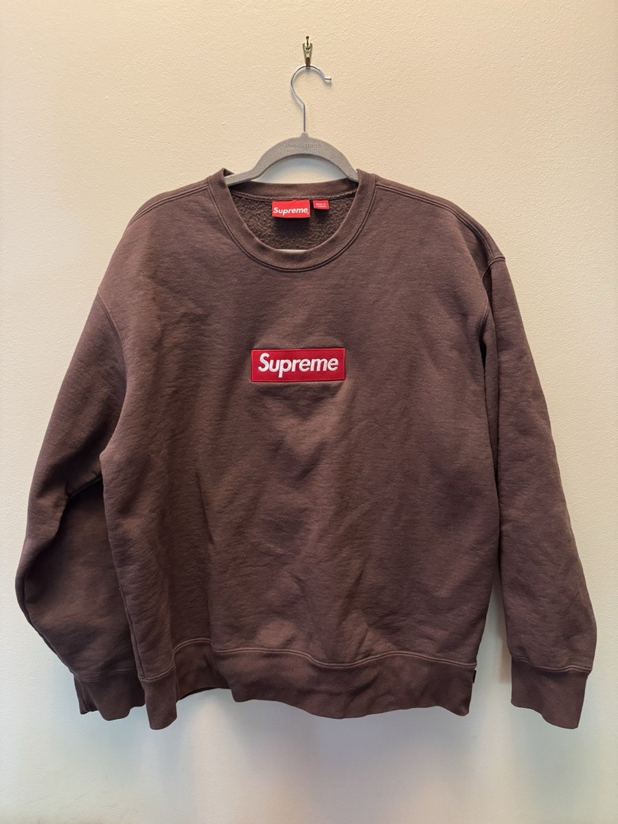 Supreme Box Logo Crewneck Sweatshirt Brown Size Large | eBay