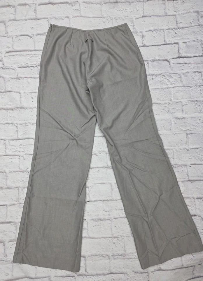 John Paul Gaultier Femme Trousers Sz 12(30x33) Grey Wide Leg Virgin Wool Pants - Image 2 of 4