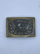 Vintage Brass Belt Buckle With American Eagle  E Pluribus Unum Design