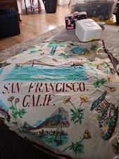 Vintage Silk Scarf 1960s San Francisco Calf 26 Inch X26 Inch T11
