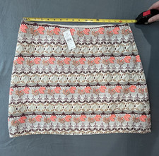 LOFT Fall Autumn Floral Jacquard A-Line Short Skirt Lined Zip Women s 12