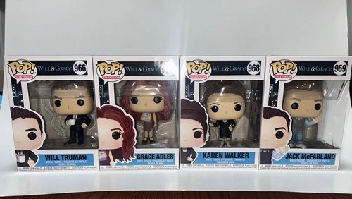 Four NIB Funko Pop Television 966-969 Will & Grace Set Vinyl Figure