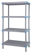 Quantum QP182474VS-4 NSF Millenia Gray Polymer 4 Shelf Vented Shelving Unit -...