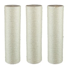 15 cm Vollholz-Sisalstamm für Kratzbaum, 10-90 cm, 6 mm Sisalseil, M8-M12, Natur