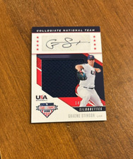 Graeme Stinson 2019 USA Baseball Game Blue Patch Auto Duke Tampa Bay Rays /199
