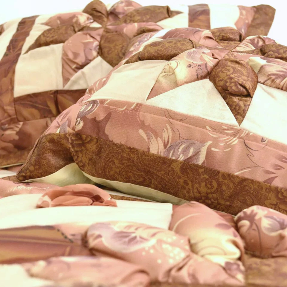 DaDa Bedding Brown Bronze Floral Stars Exotic Comforter Coverlet Bedspread Set - Image 4 of 4