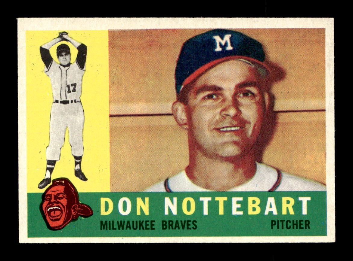 1960 Topps #351 Don Nottebart Braves VG-EX *5u