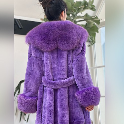Nuevo Mujeres Mutilcolor Real Rex Chaqueta de Piel de Conejo Chinchilla Abrigo de Solapa de Piel Completa - Imagen 9 de 45