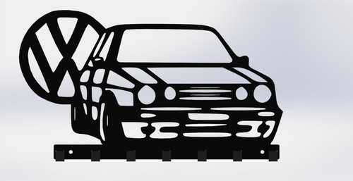 VW Golf MK2 - Wall Mounted Key hanger / Black Metal - 第 10/10 張圖片