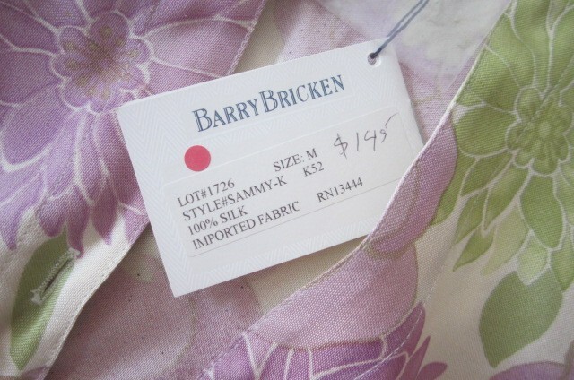 New With Tags Women's Size M BARRY BRICKEN 100% Silk Button
