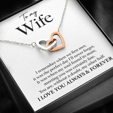 To My Wife Necklace, Gift For Wife, Anniversary Love Heart, Necklace For Wife