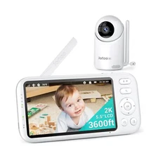 2K Video Baby Monitor with Camera and Audio, 3600ft Long Range Baby Monitor N...