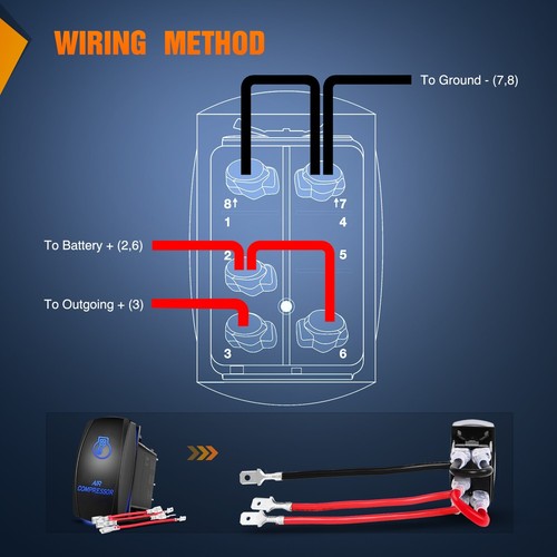 Nilight Air Compressor Rocker Switch Led Light Bar Switch 5 Pin Laser On Off - Picture 6 of 10