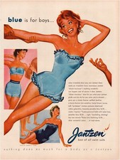 Jantzen Swimsuits 1954 Pin Up GGA Print Ad Full Page 10.5 x 13.5