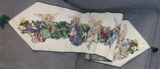 Angel Tapestry Table Runner Hark the Herald Angels Sing W/ Tassels 72" Christmas