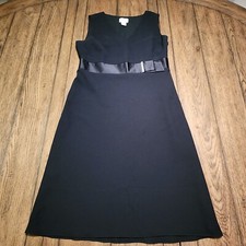 Ann Taylor Loft Petites 100% Polyester Sleeveless Designer Black Dress Ladies 8p