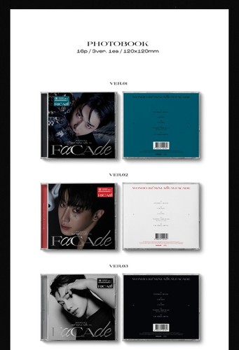 K-POP WONHO 3rd Mini Album FACADE Jewel 3Ver SET CD+16p Book+P.Card+F.Poster - Imagen 2 de 12