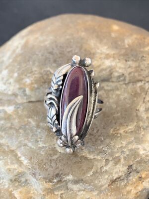 Womens Purple Spiny Oyster Navajo Sterling Silver Ring Size 6 10812